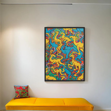 Abstract Camel Canvas Prints Framed Art - Ready to Hang Canvas Prints