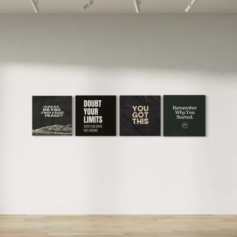 Black and White Mountain Canvas Prints - Typography & Word Art