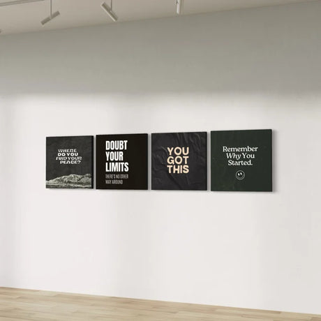 Black and White Mountain Canvas Prints - Typography & Word Art