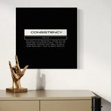 Consistency Definition Black Canvas Prints Wall Art - Typography & Word Art