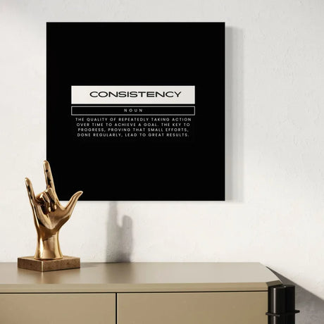 Consistency Definition Black Canvas Prints Wall Art - Typography & Word Art
