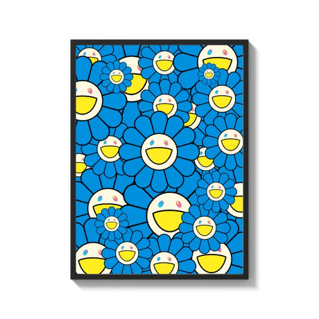 Framed Blue Flower Canvas Prints Wall Art - Ready to Hang Canvas Prints