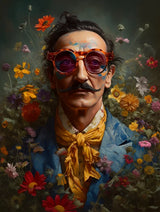 Framed Man with Flowers Canvas Prints - Ready to Hang Canvas Prints