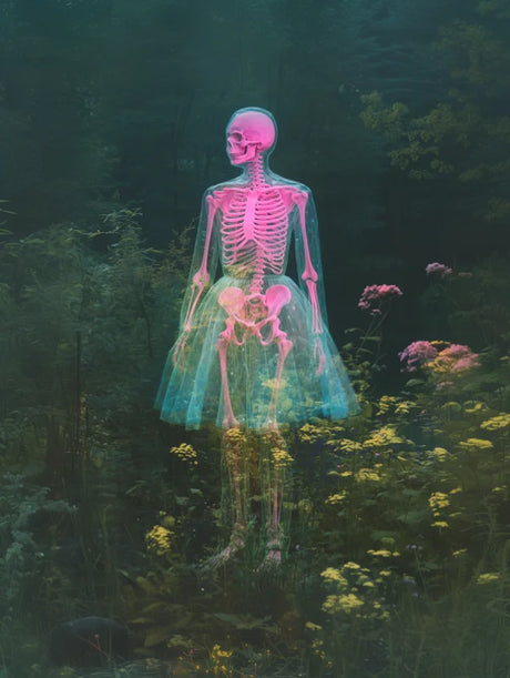 Pink Skeleton Tutu Canvas Prints Artwork - Ready to Hang Canvas Prints