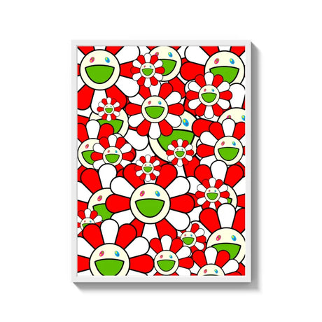 Red and White Flower Canvas Prints Art - Ready to Hang Canvas Prints