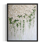 White Floral Canvas Prints Framed Artwork - Ready to Hang Canvas Prints
